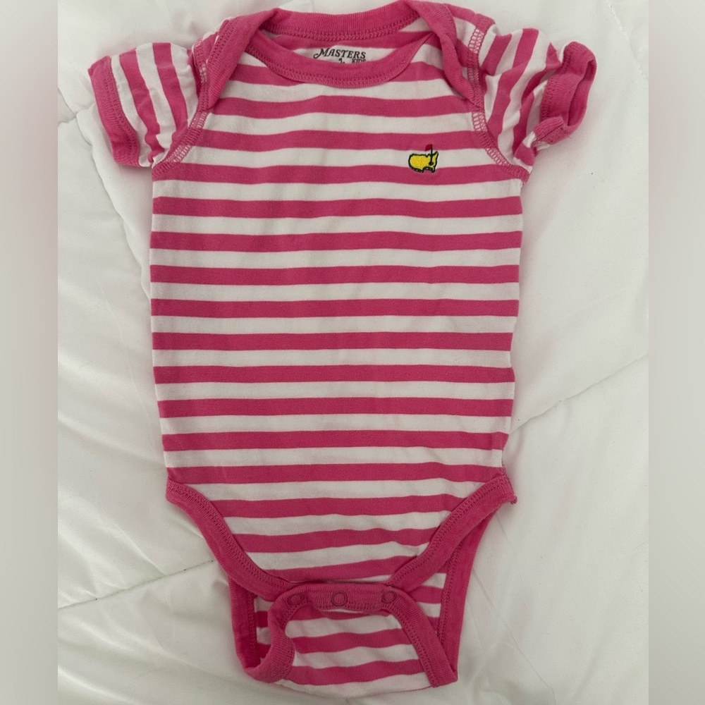 Masters Pink and White Striped Onesie